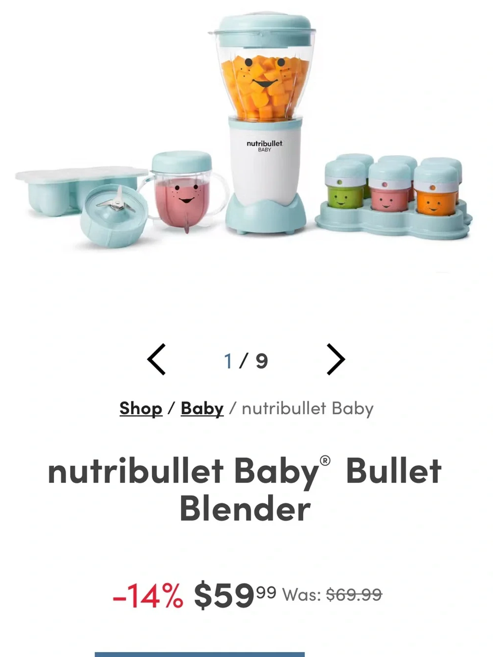 Nutribullet Baby Bullet Blender with Meal Prep Kit